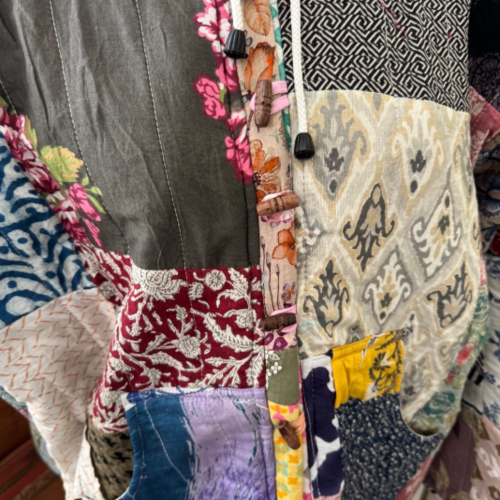 Ashley Taylor Patchwork Hoodie Boho Colorful One … - image 2